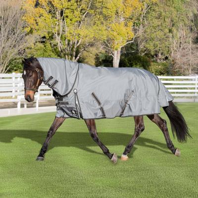 Show full view: Equinavia Thunder 360 Detachable Neck Lightweight 100-g Horse Turnout Blanket, Pewter Gray, 69-in slide 2 of 8