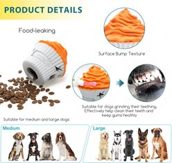 Petopia Cupcakes Tough Dog Chew Toy, Medium, White/Orange slide 2 of 9