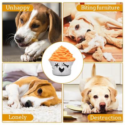 Show full view: Petopia Cupcakes Tough Dog Chew Toy, Medium, White/Orange slide 8 of 10