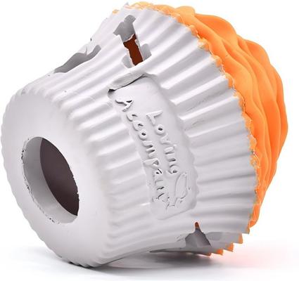 Show full view: Petopia Cupcakes Tough Dog Chew Toy, Medium, White/Orange slide 3 of 10
