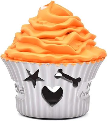 Show full view: Petopia Cupcakes Tough Dog Chew Toy, Medium, White/Orange slide 2 of 10