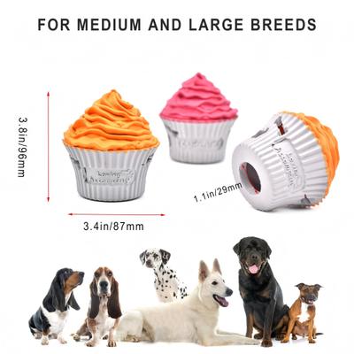 Show full view: Petopia Cupcakes Tough Dog Chew Toy, Medium, White/Orange slide 4 of 10