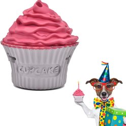 Petopia Cupcakes Tough Dog Chew Toy, Medium, White/Purple