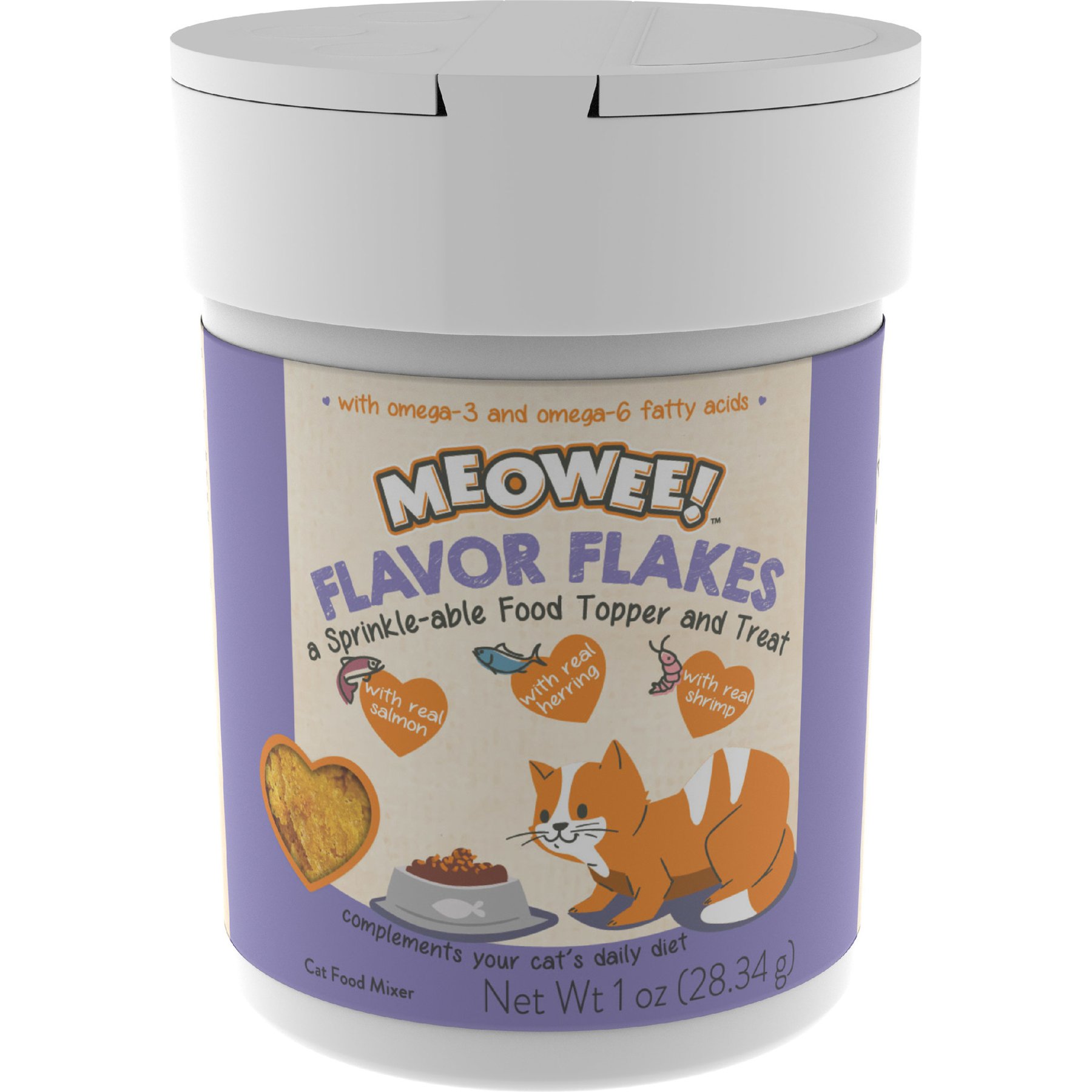 Meowee! Flavor Flakes Cat Treat & Food Topper, 1-oz jar