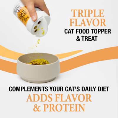 Show full view: Good 'n' Tasty Triple Flavor Flake Cat Treat & Food Topper, 0.8-oz jar slide 3 of 10