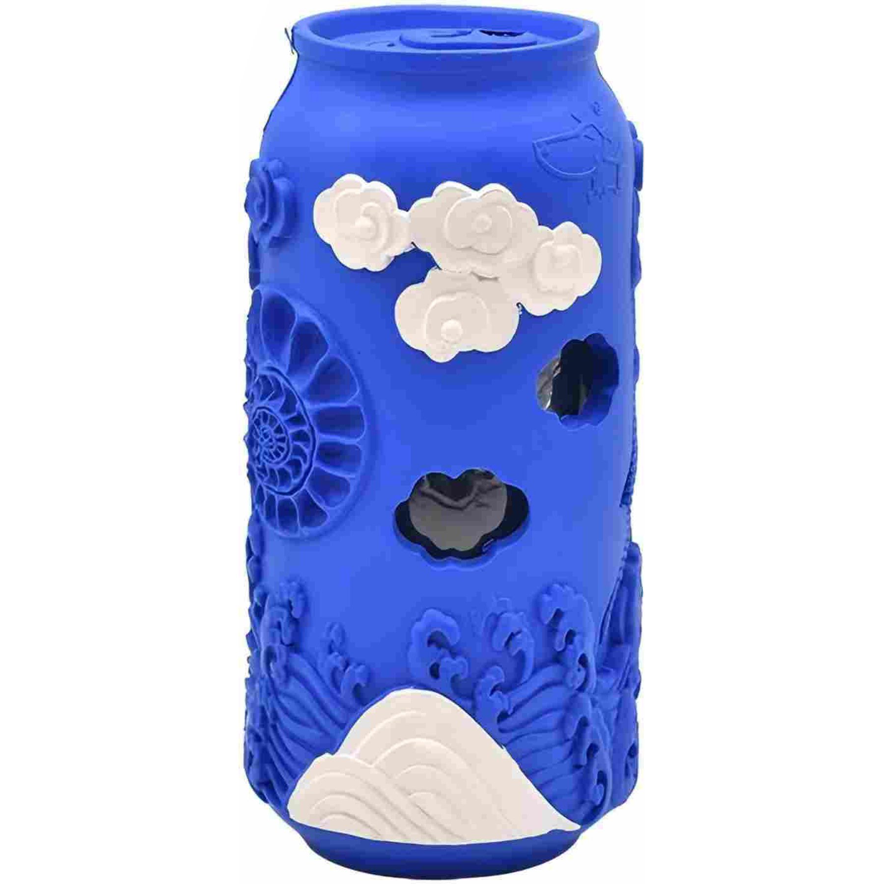 Petopia Coke Can Tough Pressed Sound Dog Toy, Large, Blue/White