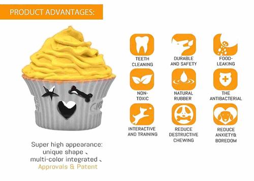 Show full view: Petopia Cupcakes Tough Dog Chew Toy, Medium, White/Yellow slide 9 of 10