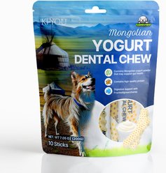 Fabrechew Mongolian Yogurt Dental Chew Sticks for Dogs, 10 count