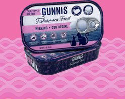 Gunnis Taste of Iceland Herring & Cod Recipe Wet Cat Food Topper, 3-oz can, case of 17
