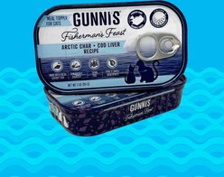 Gunnis Taste of Iceland Arctic Char & Cod Liver Recipe Wet Cat Food Topper, 3-oz can, case of 17