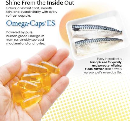 Show full view: Omega-Caps Extra Strength Skin Coat Joint Heart & Immune Health Softgel Capsules for Large Dogs, 60 count slide 10 of 12