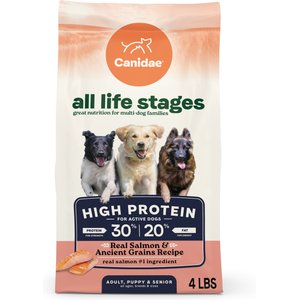 CANIDAE All Life Stages Salmon Recipe High Protein Dry Dog Food, 4-lb bag