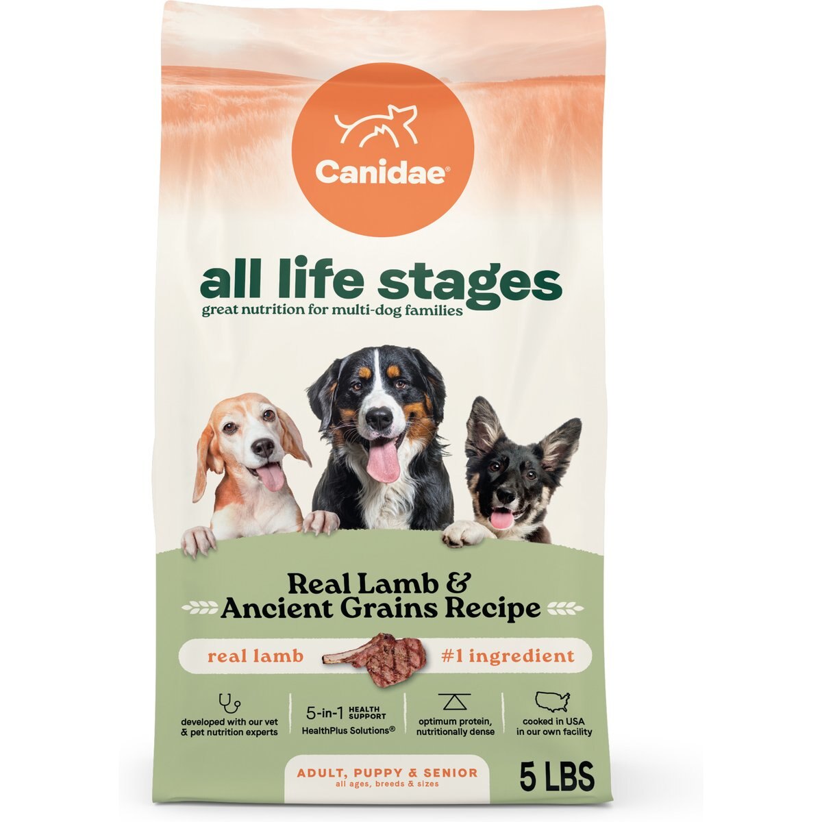 CANIDAE All Life Stages Real Lamb & Ancient Grains Recipe Dry Dog Food, 5-lb bag