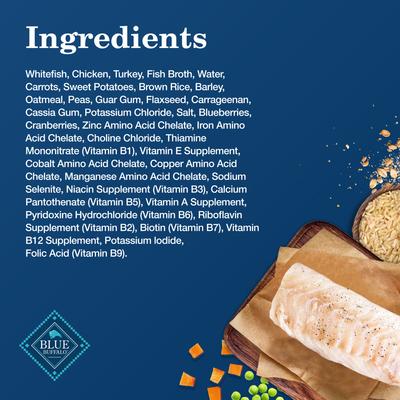 Show full view: Blue Buffalo Homestyle Recipe Fish & Sweet Potato Dinner with Garden Vegetables Canned Dog Food, 12.5-oz, case of 12 slide 7 of 12