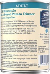 Blue Buffalo Homestyle Recipe Fish & Sweet Potato Dinner with Garden Vegetables Canned Dog Food, 12.5-oz, case of 12 slide 2 of 8