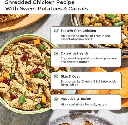 Show full view: Freshpet Vital Shredded Chicken Recipe with Sweet Potatoes & Carrots Fresh Dog Food, 4.5-lb bag slide 7 of 11