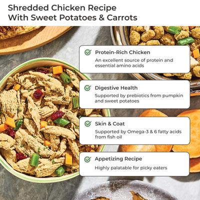 Show full view: Freshpet Vital Shredded Chicken Recipe with Sweet Potatoes & Carrots Fresh Dog Food, 18-lb bundle slide 8 of 11