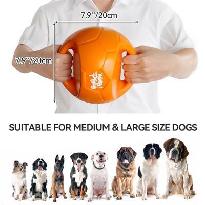 Show full view: allforpaws Wag Play Squeaky Rope Tug Ball Dog Toy, Orange, Large: 7.4-in slide 3 of 3