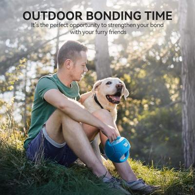 Show full view: allforpaws Wag Play Squeaky Rope Tug Ball Dog Toy, Blue, Medium: 5.5-in slide 5 of 8