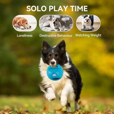 Show full view: allforpaws Wag Play Squeaky Rope Tug Ball Dog Toy, Blue, Medium: 5.5-in slide 6 of 8