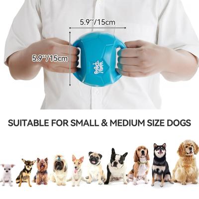 Show full view: allforpaws Wag Play Squeaky Rope Tug Ball Dog Toy, Blue, Medium: 5.5-in slide 2 of 8