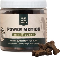 Lone Wolf Ranch Power Motion Beef Flavored Joint Supplement Chew for Dogs, 30-count
