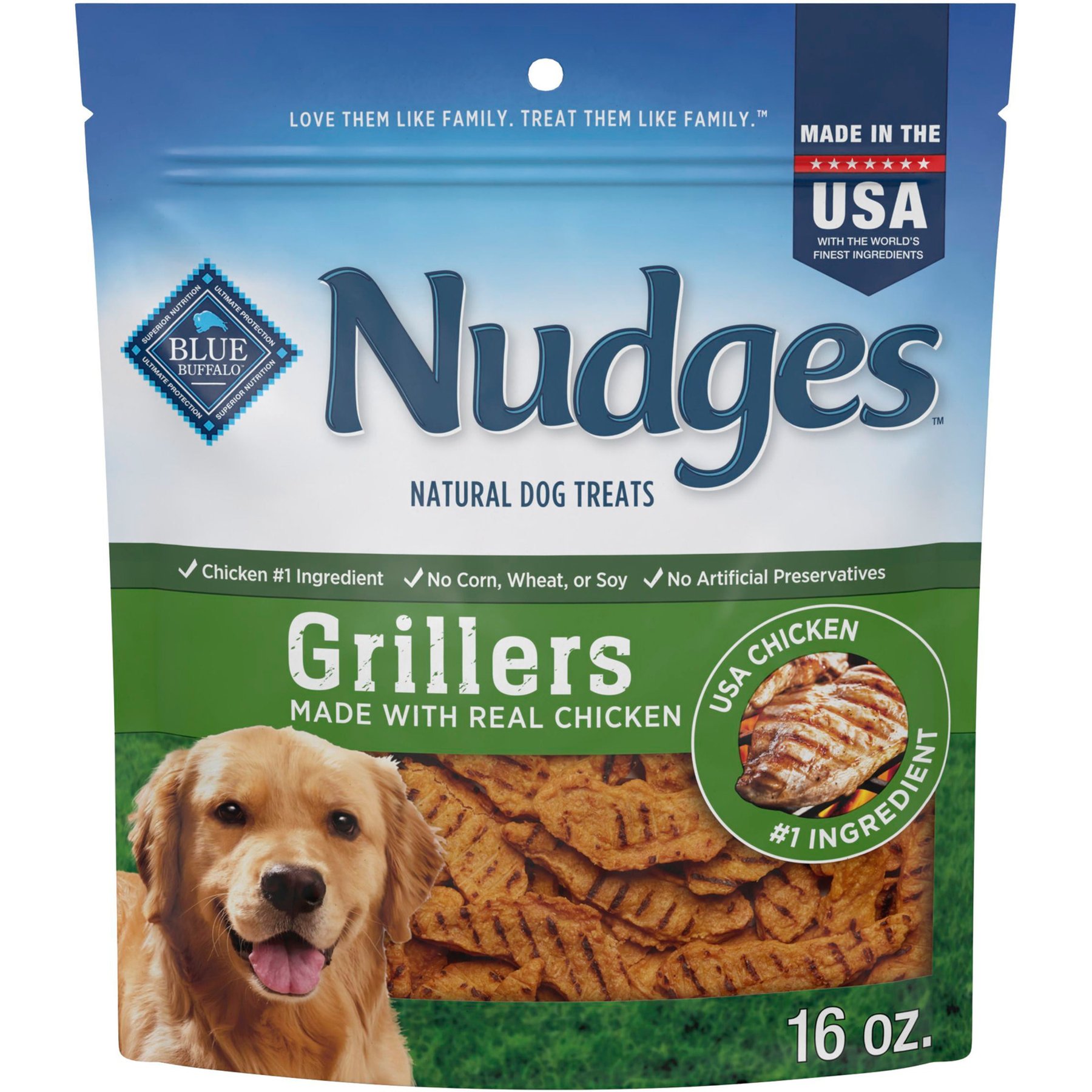 Blue Buffalo Nudges Grillers Chicken Dog Treats, 16-oz bag