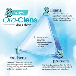 Ora-Clens Large Enzyme-Coated Tartar & Plaque Control Dental Chews for Dogs, 30 count slide 2 of 9