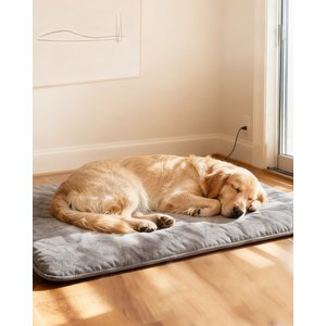 Mora Pets Extra Warm Heated Dog & Cat Bed with Removable Cover, Grey, Large