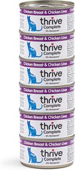Thrive Chicken Breast & Chicken Liver Bits in Broth Wet Cat Food, 75-g can, case of 6 slide 1 of 4