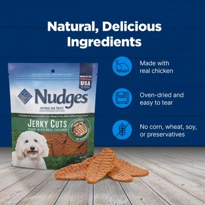 Show full view: Blue Buffalo Nudges Jerky Cuts Chicken Dog Treats, 5-oz bag slide 7 of 11