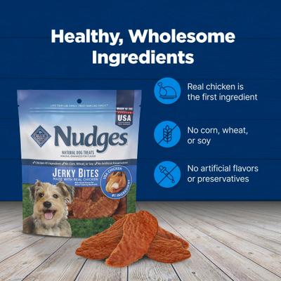 Show full view: Blue Buffalo Nudges Jerky Bites Chicken Jerky Dog Treats, 5-oz bag slide 7 of 11