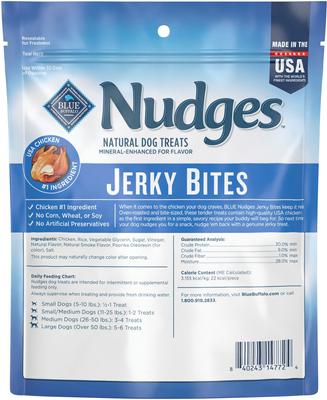 Show full view: Blue Buffalo Nudges Jerky Bites Chicken Jerky Dog Treats, 5-oz bag slide 3 of 11