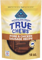 Blue Buffalo True Chews Natural Grain-Free Pork & Chicken Sausage Dog Treats, 14-oz bag
