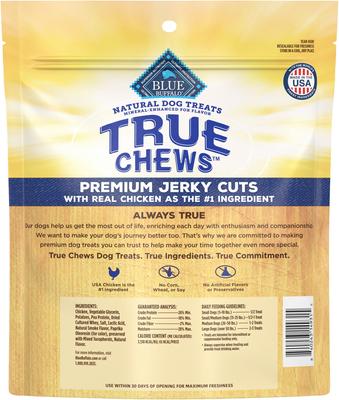 Show full view: Blue Buffalo True Chews Premium Jerky Cuts Chicken Jerky Dog Treats, 22-oz bag slide 3 of 11