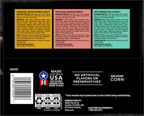 Show full view: Sheba Grilled in Savory Sauce Variety Pack Adult Cat Wet Food, 2.64-oz tray, 24 count slide 3 of 9