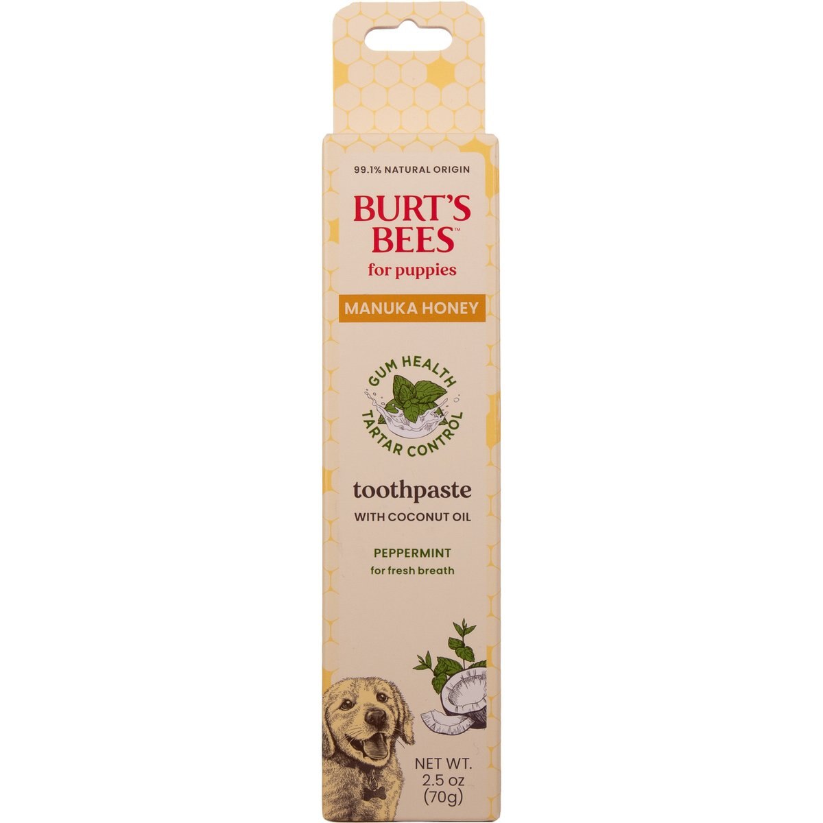 Burt's Bees Manuka Honey Peppermint Flavor Puppy Toothpaste for Dogs