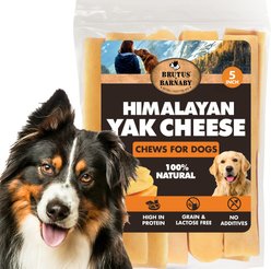 Brutus & Barnaby 5-in Gold Himalayan Yak Cheese Natural Dog Chew Treats, 6 count