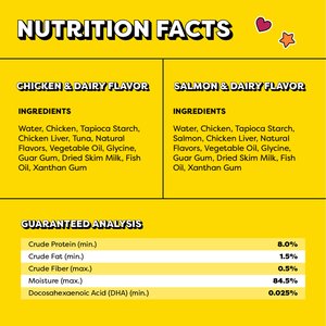 Temptations Lickable Puree Chicken & Salmon Variety Pack Kitten Lickable Cat Treats, 0.42-oz tube, pack of 24