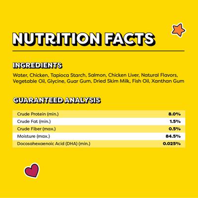 Show full view: Temptations Lickable Puree Salmon & Dairy Flavor Kitten Lickable Cat Treats, 4 count slide 7 of 9
