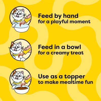 Show full view: Temptations Lickable Puree Chicken & Dairy Flavor Kitten Lickable Cat Treats, 0.42-oz tube, pack of 4 slide 6 of 9