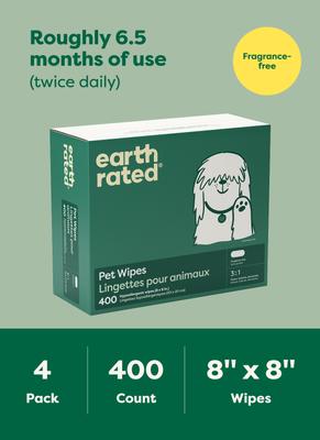 Show full view: Earth Rated Thick Hypoallergenic 3-in-1 Dog Grooming Wipes, Unscented, 400 count slide 9 of 12