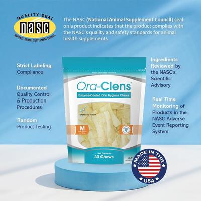 Show full view: Ora-Clens Oral Hygiene Medium Enzyme Dental Dog Treats, 30 count slide 10 of 12