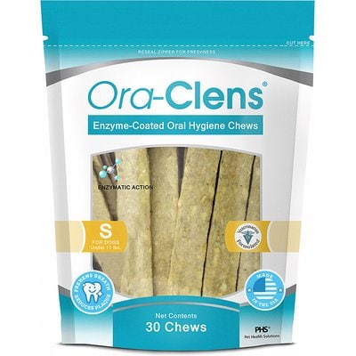 Ora-Clens Ora-Clens Small Enzyme-Coated Tartar & Plaque Control Dental Chews for Dogs, 30 count
