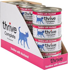 Thrive Sardine & Mackerel Bits in Broth Wet Cat Food, 75-g can, case of 12