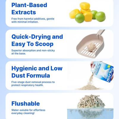 Show full view: Michu Health Monitoring Unscented Clumping Tofu Cat Litter, 5.5-lb bag slide 7 of 10