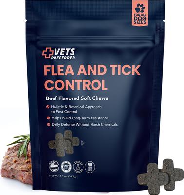 Show full view: Vets Preferred Flea & Tick Prevention Beef Flavored Dog Chews, 90 count slide 8 of 10