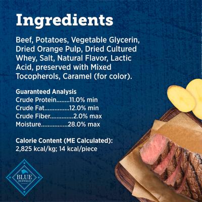 Show full view: Blue Buffalo True Chews Premium Morsels Natural Grain-Free Steak Dog Treats, 10-oz bag slide 6 of 11