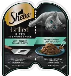 Sheba Grilled in Sauce Tender Tuna in Gravy Adult Cat Wet Food, 2.64-oz tray, 24 count