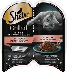 Sheba Grilled in Sauce Flaky Salmon in Gravy Adult Cat Wet Food, 2.64-oz tray, 24 count